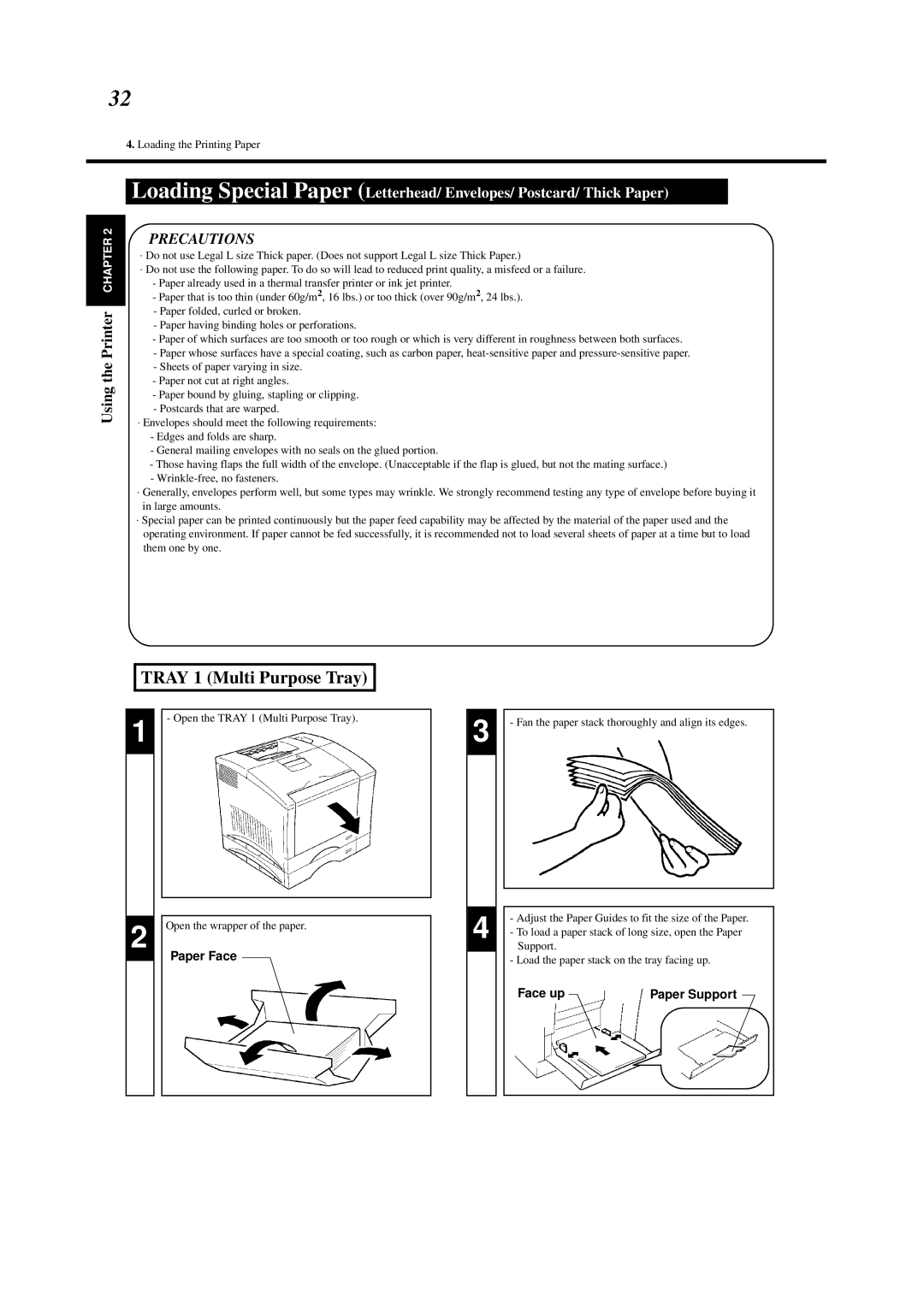 Minolta 0990-7701-02 user manual Face up Paper Support 