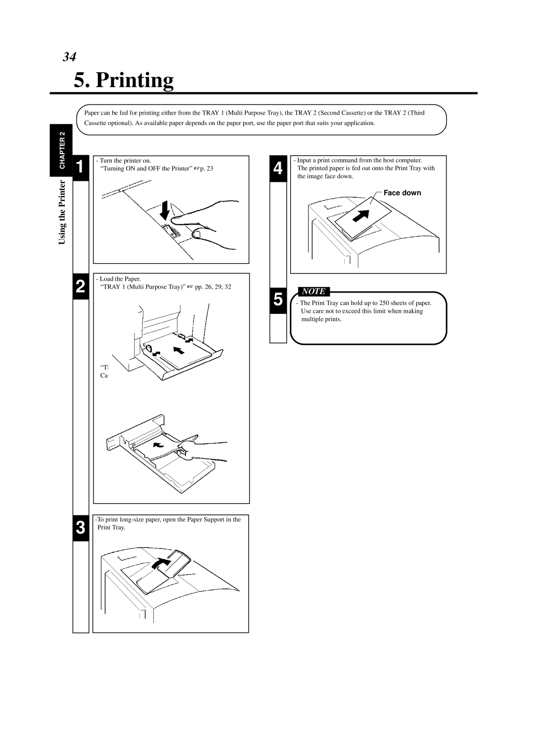 Minolta 0990-7701-02 user manual Printing, Face down 