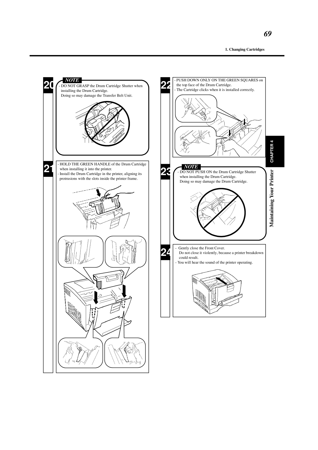 Minolta 0990-7701-02 user manual Top face of the Drum Cartridge 