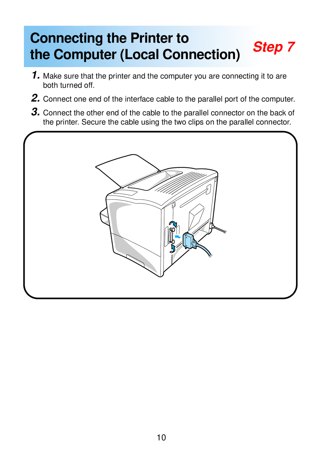 Minolta 18 manual Connecting the Printer to, Computer Local Connection 