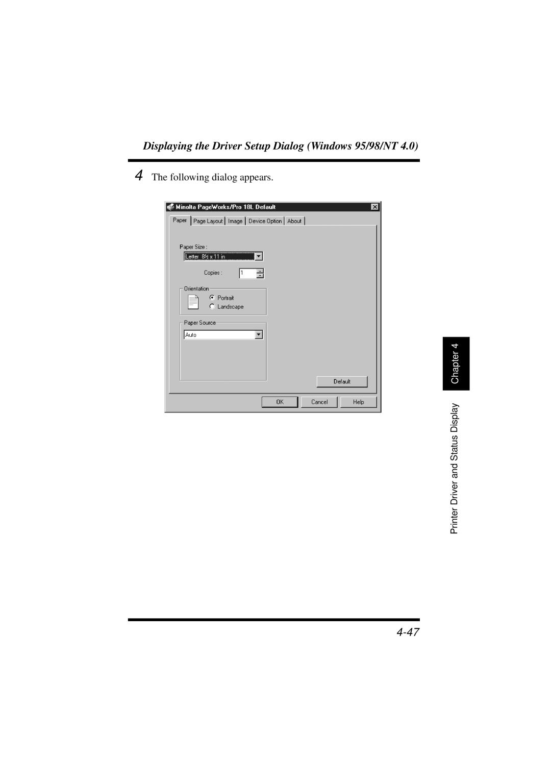 Minolta 18L manual Following dialog appears 