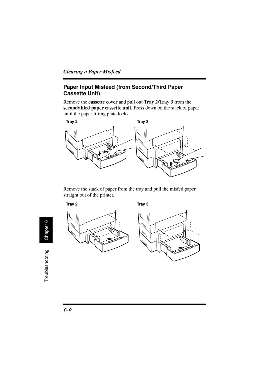 Minolta 18L manual Paper Input Misfeed from Second/Third Paper Cassette Unit 