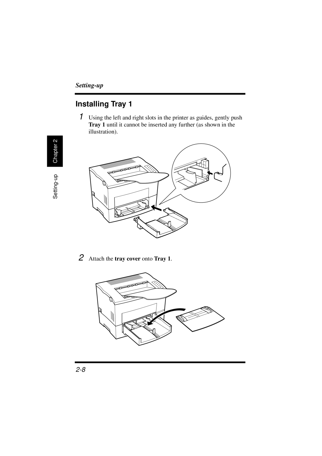 Minolta 18L manual Installing Tray 