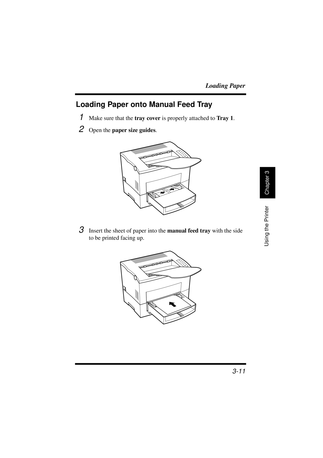 Minolta 18L manual Loading Paper onto Manual Feed Tray, Open the paper size guides 