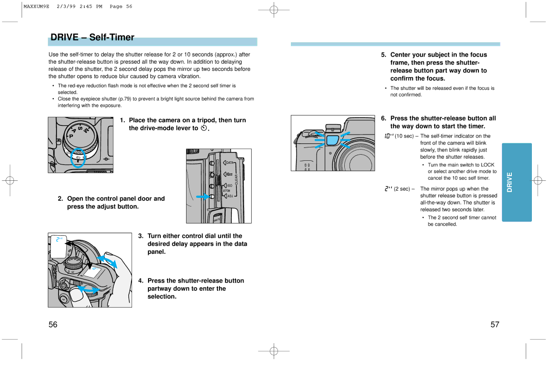 Minolta 2098-301 instruction manual Drive Self-Timer 