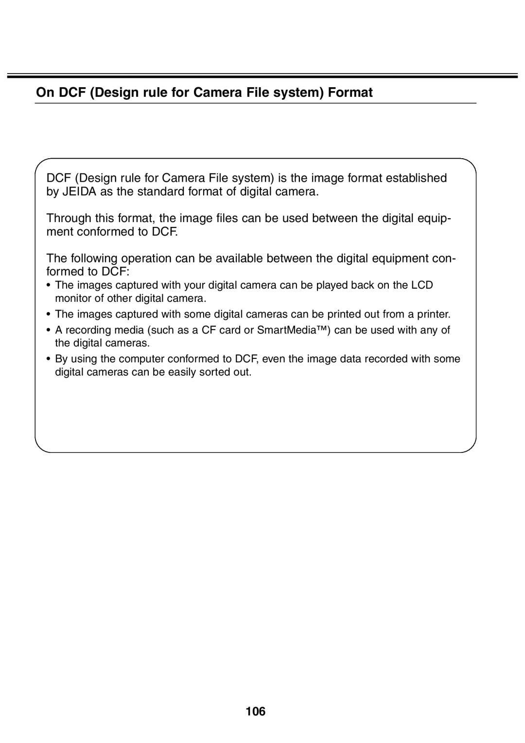 Minolta 2330 instruction manual On DCF Design rule for Camera File system Format, 106 