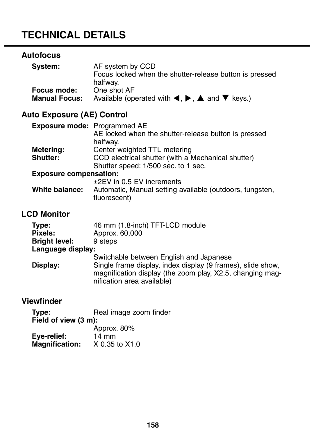 Minolta 2330 instruction manual Autofocus, Auto Exposure AE Control, Viewfinder 