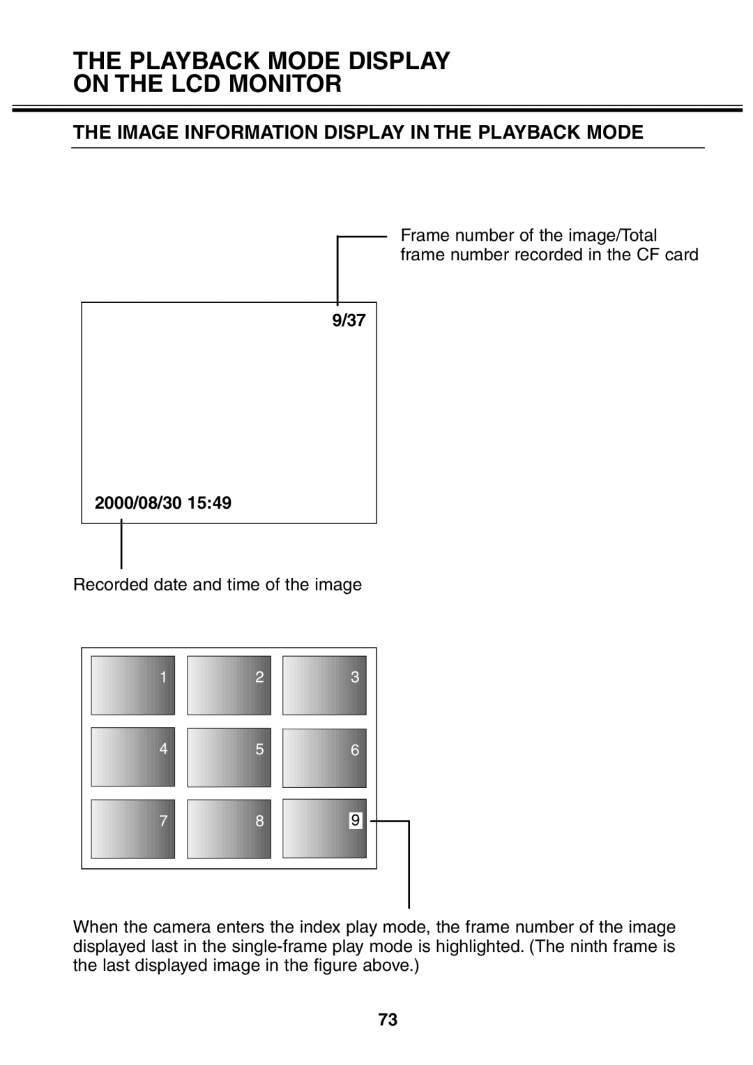 Minolta 2330 instruction manual Image Information Display in the Playback Mode 