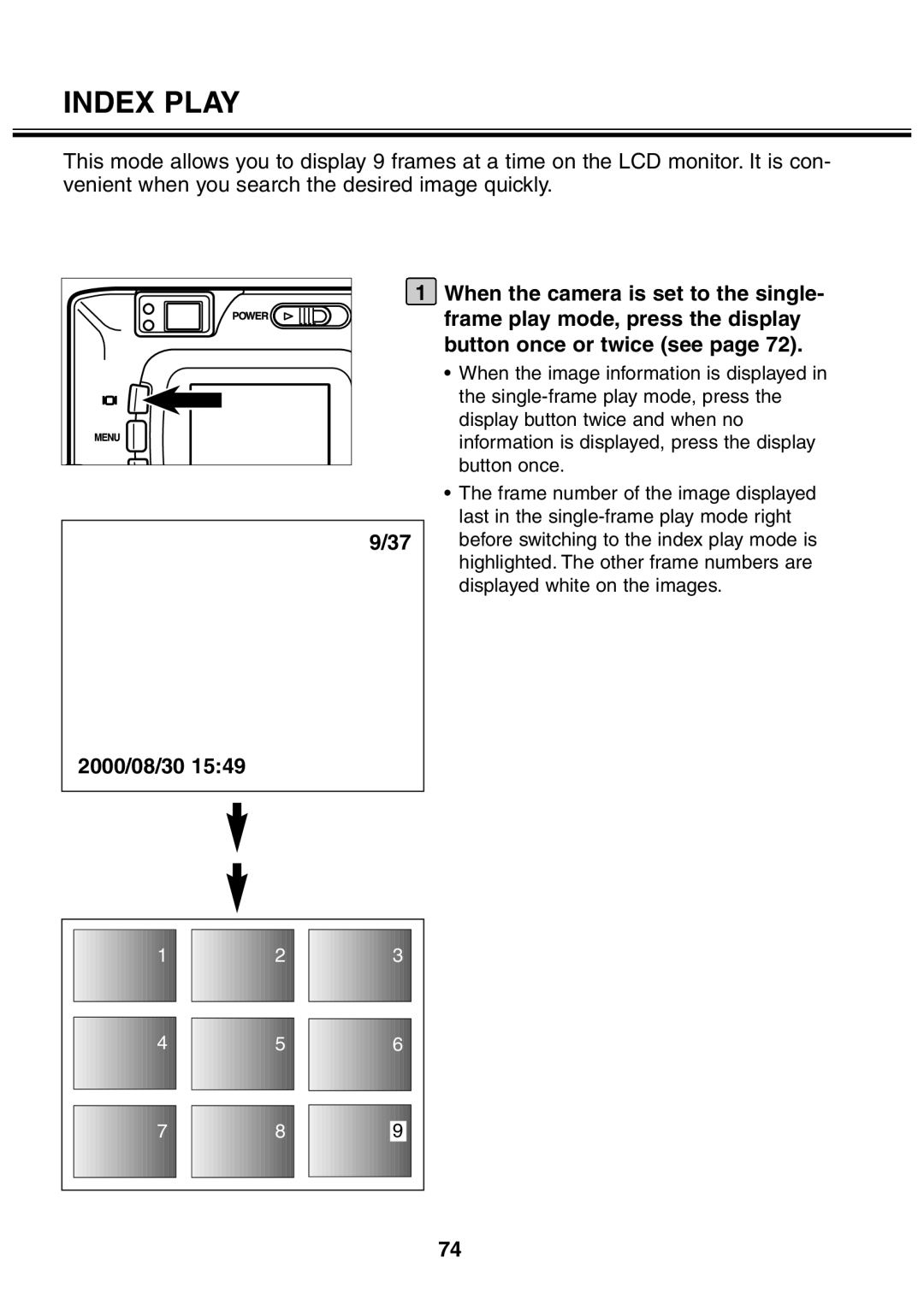 Minolta 2330 instruction manual Index Play 