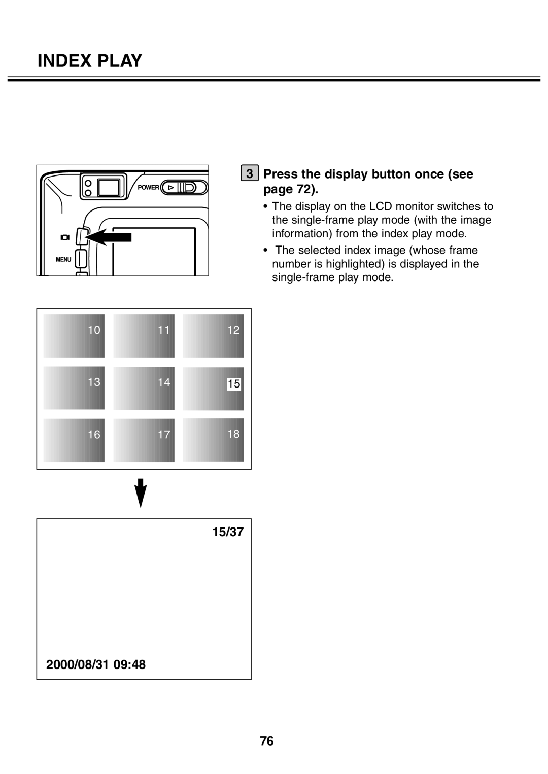 Minolta 2330 instruction manual Press the display button once see, 15/37 2000/08/31 