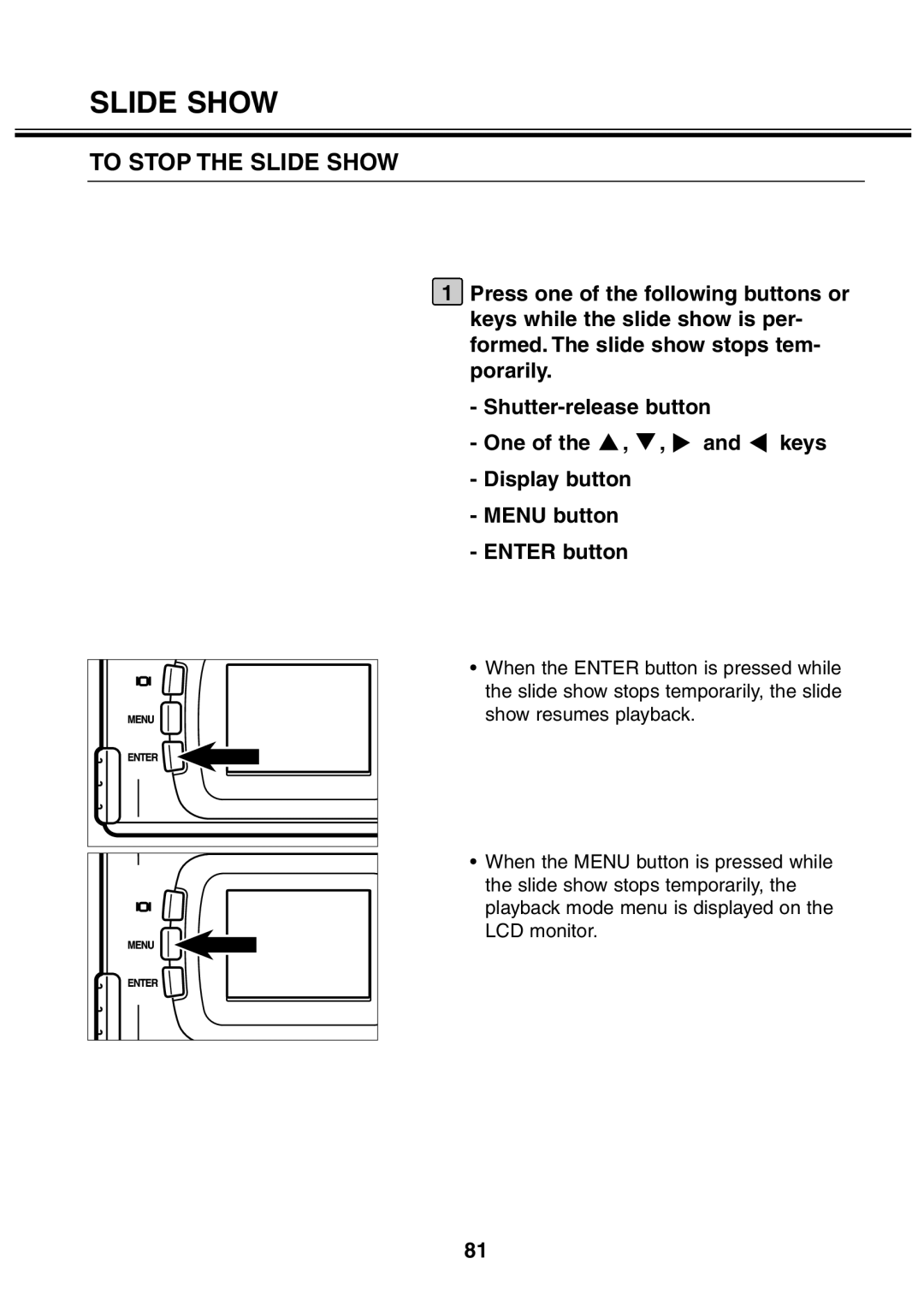 Minolta 2330 instruction manual To Stop the Slide Show 