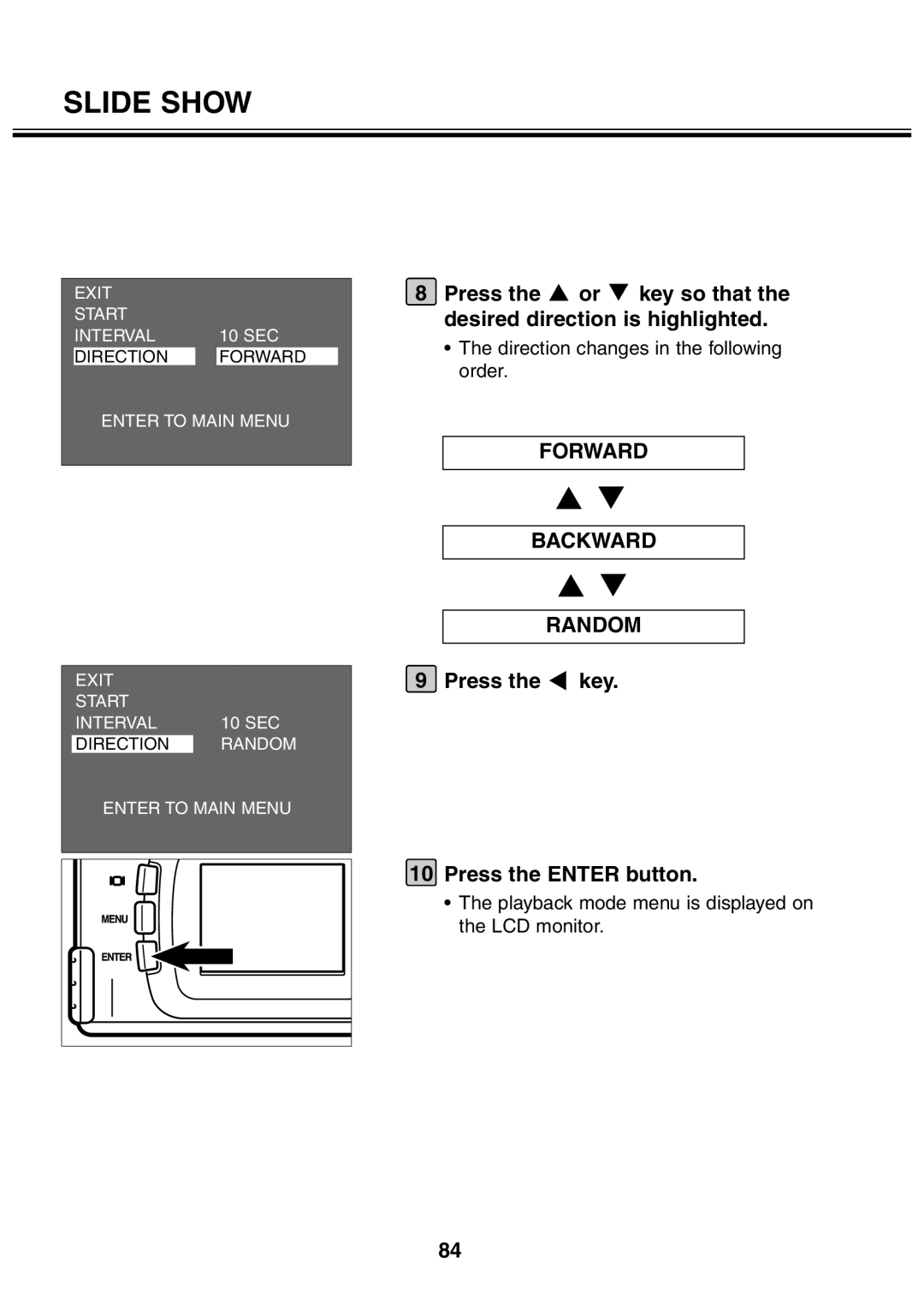 Minolta 2330 instruction manual Press the key Press the Enter button 