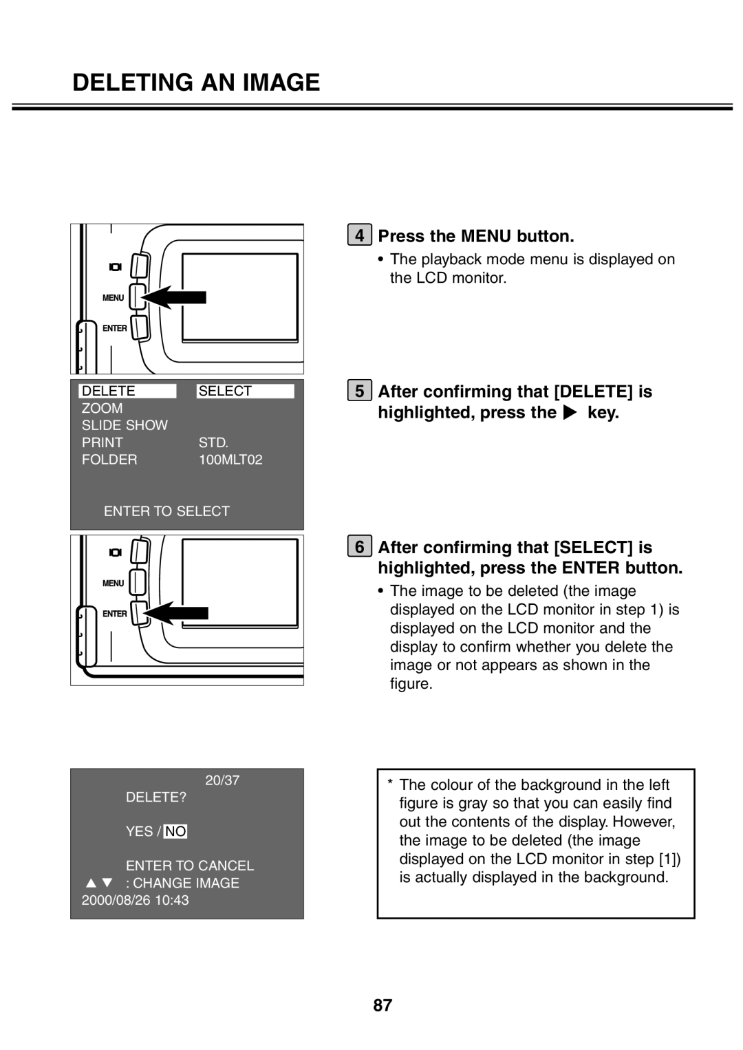 Minolta 2330 instruction manual Zoom Slide Show Printstd FOLDER100MLT02 Enter to Select 