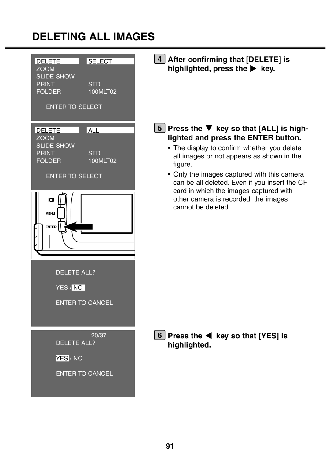 Minolta 2330 instruction manual Press the key so that YES is highlighted 