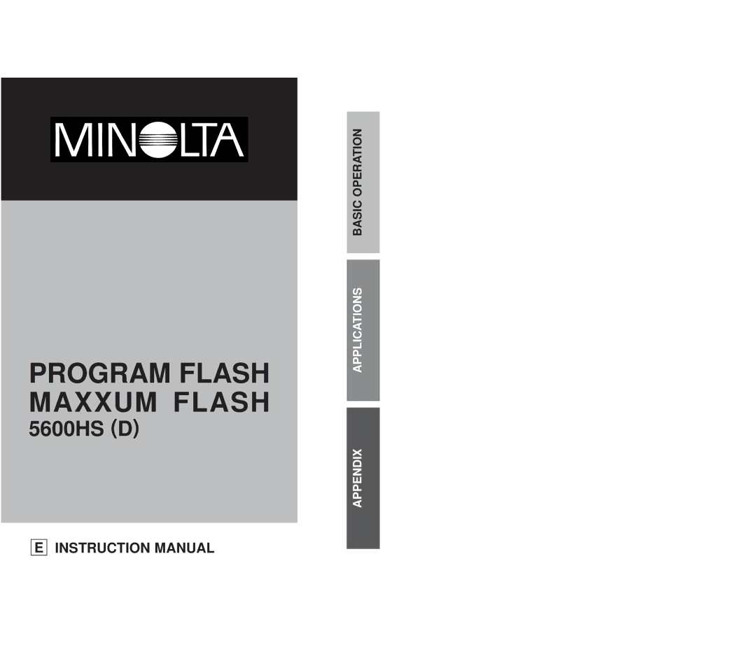 Minolta 5600HS (D) appendix Program Flash Maxxum Flash, Applications Appendix 