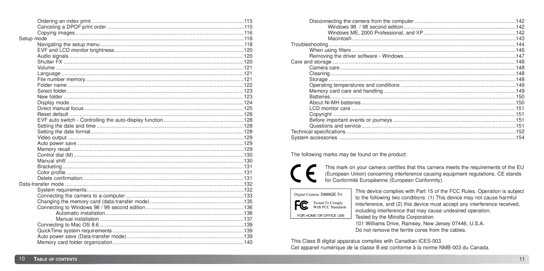 Minolta 7Hi instruction manual 115 