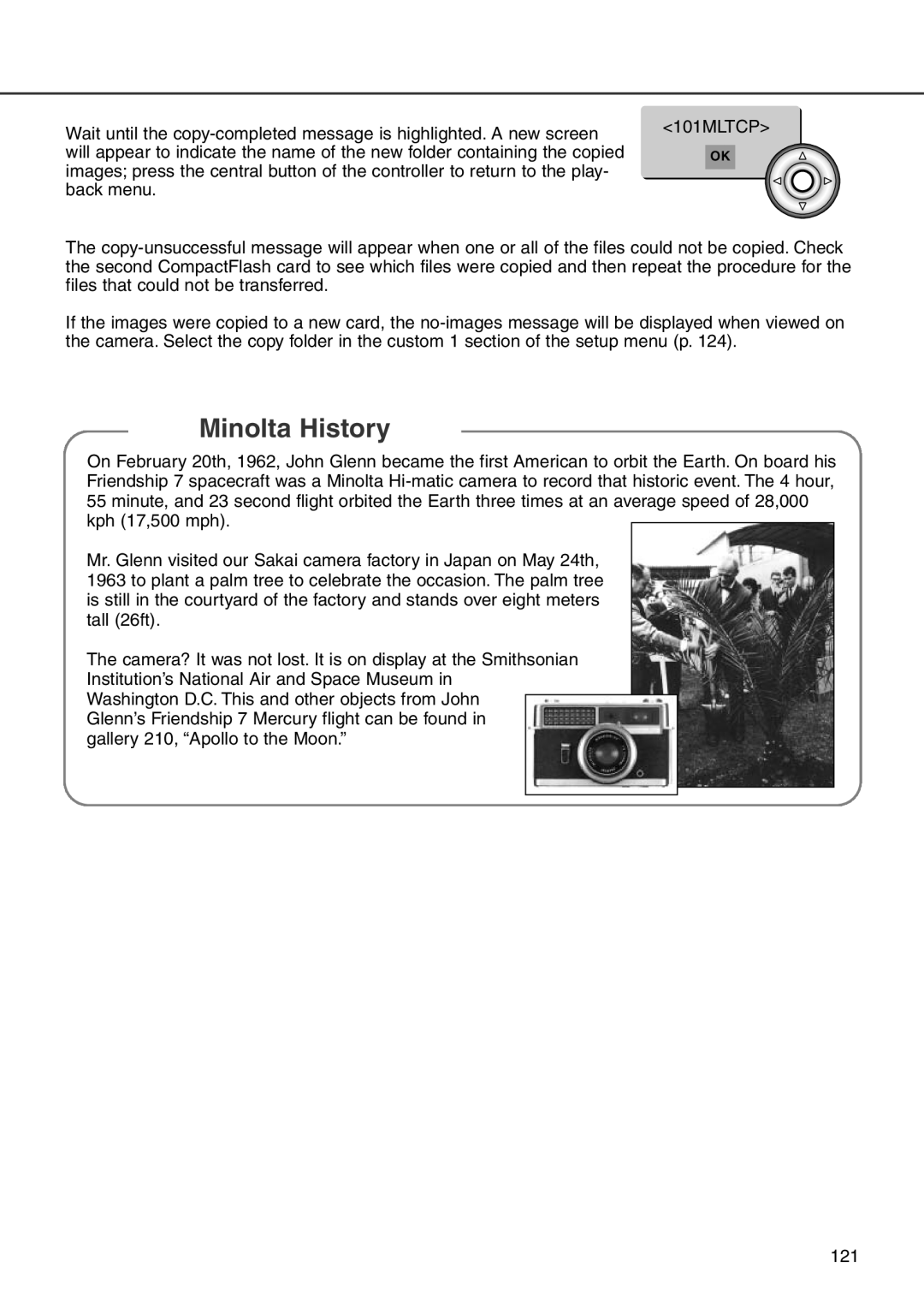 Minolta 7i instruction manual Minolta History 