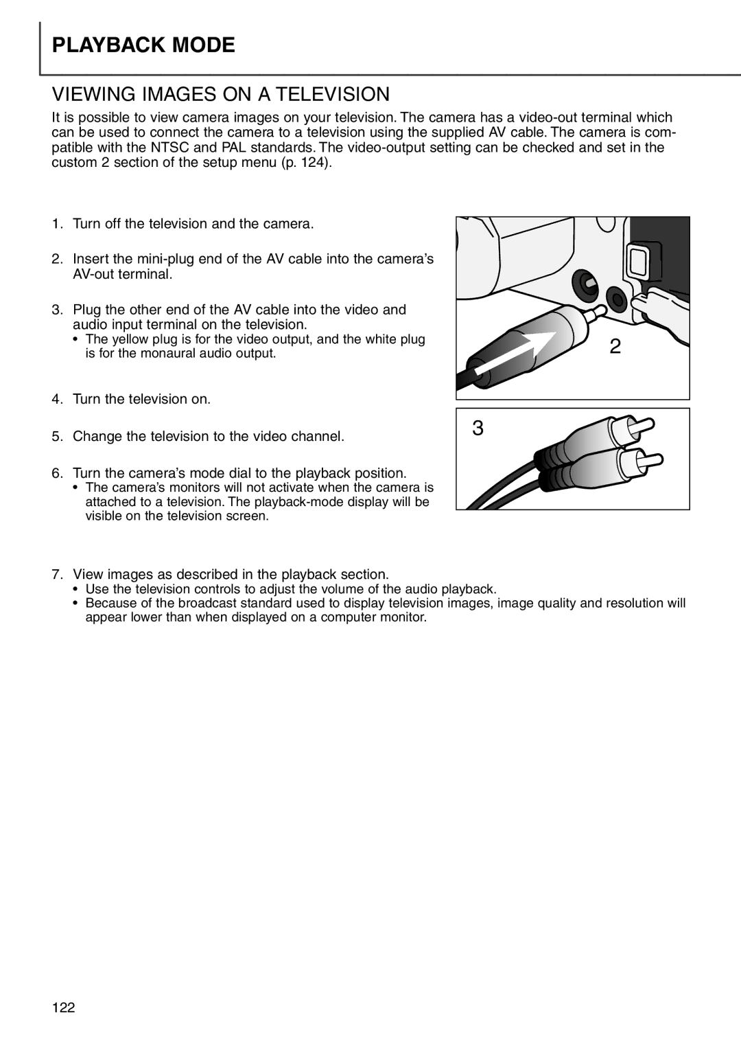 Minolta 7i instruction manual Viewing Images on a Television, View images as described in the playback section 