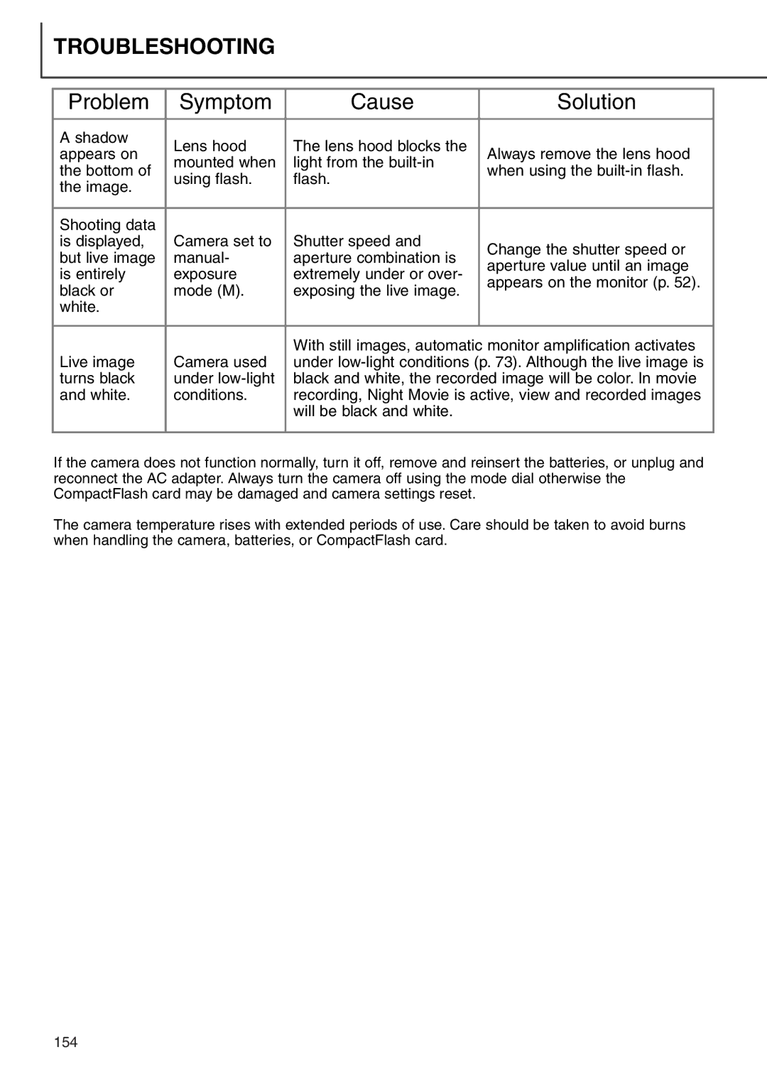 Minolta 7i instruction manual Troubleshooting 