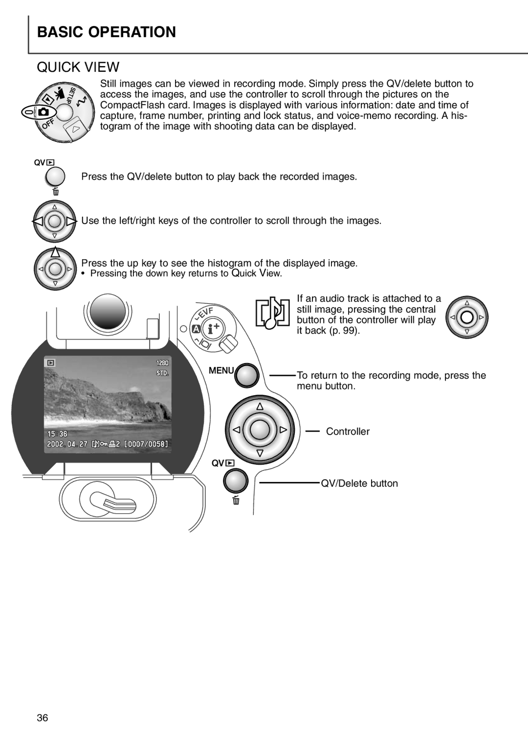 Minolta 7i instruction manual Quick View 