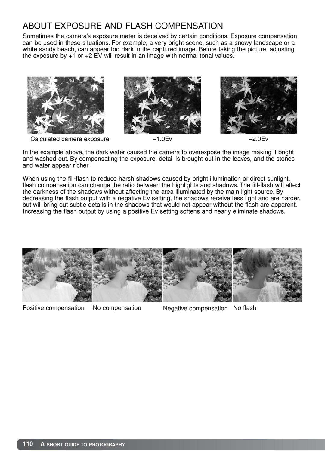 Minolta A1 instruction manual About Exposure and Flash Compensation 