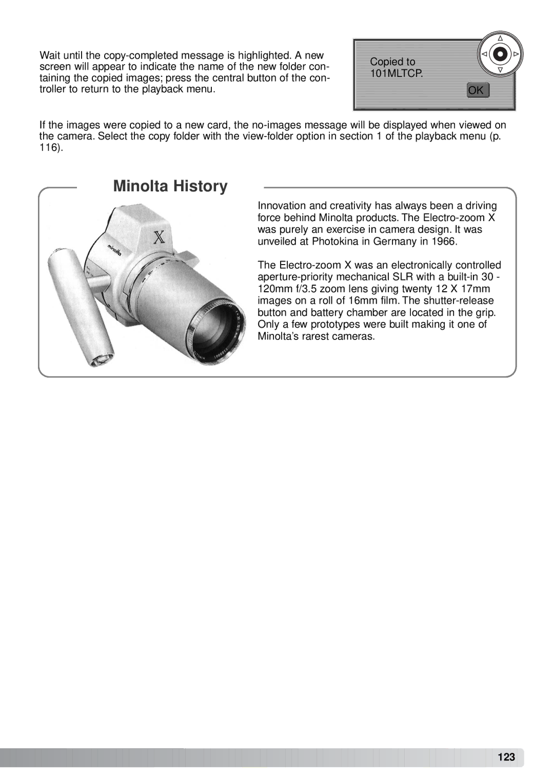 Minolta A1 instruction manual 123 