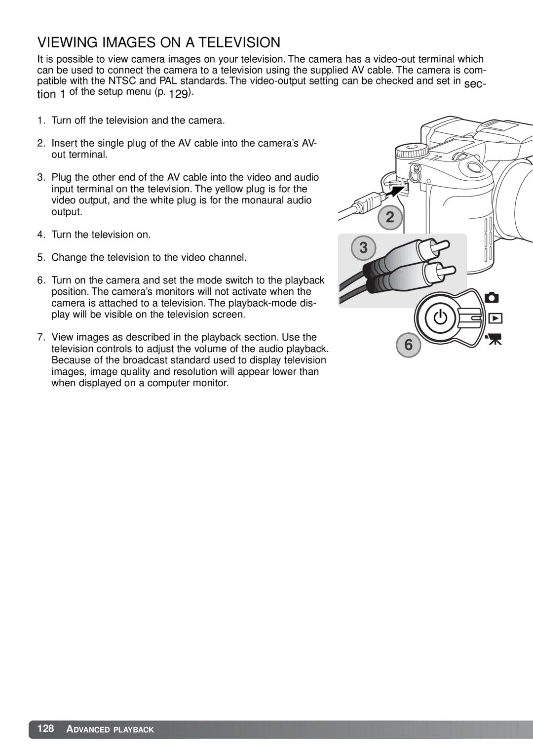 Minolta A1 instruction manual Viewing Images on a Television 