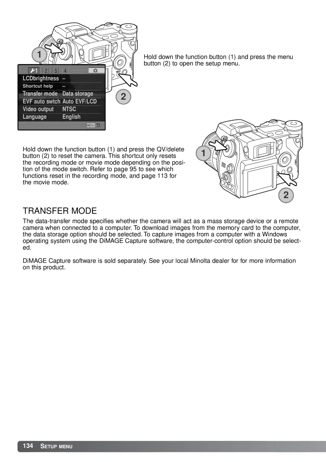 Minolta A1 instruction manual Transfer Mode 