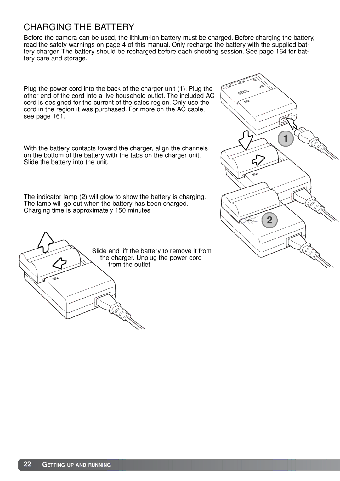 Minolta A1 instruction manual Charging the Battery 