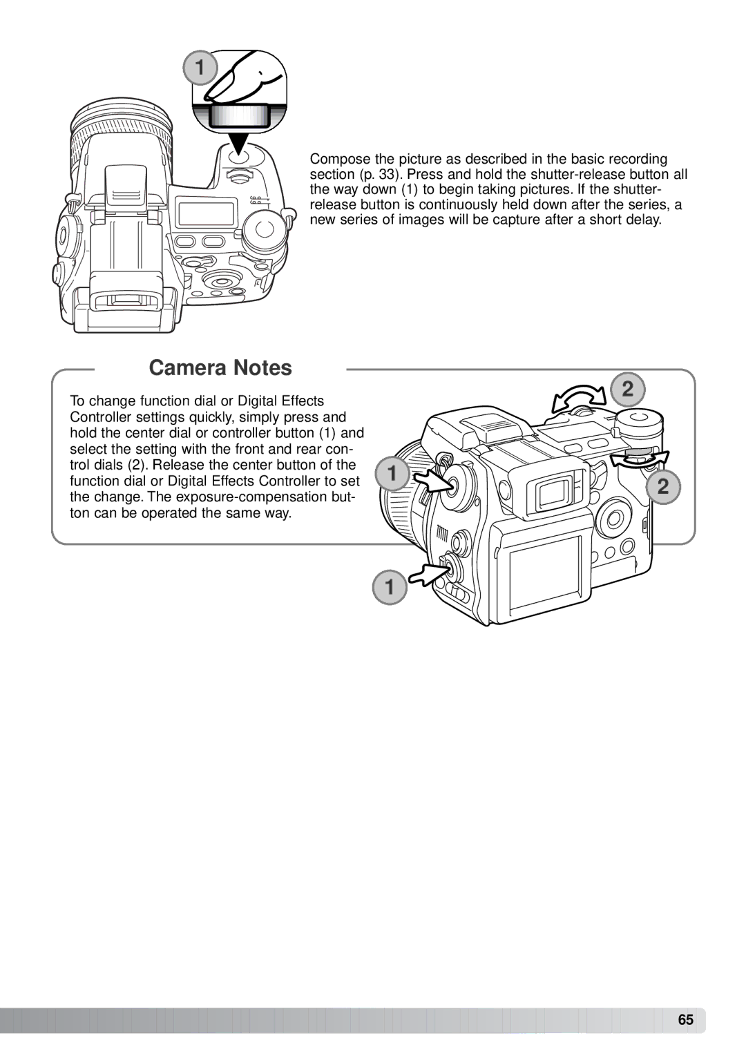 Minolta A1 instruction manual Camera Notes 