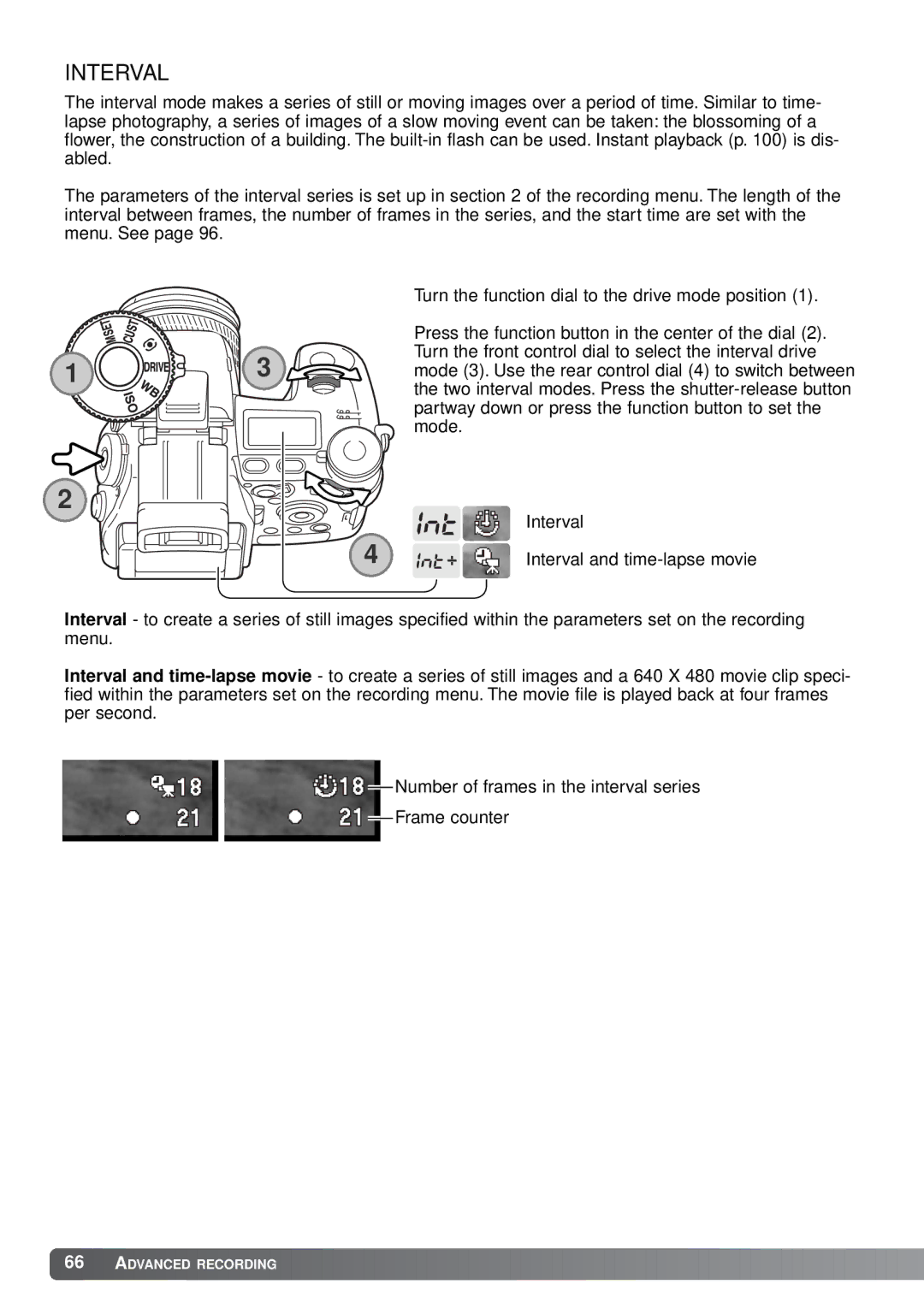 Minolta A1 instruction manual Interval 