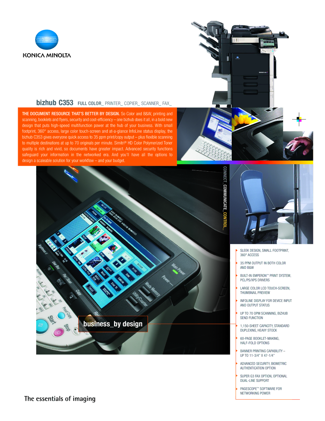 Minolta bizhub C353 manual Businessby design 