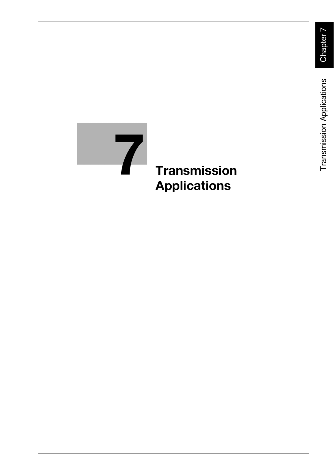 Minolta C300, C352 manual Transmission Applications 