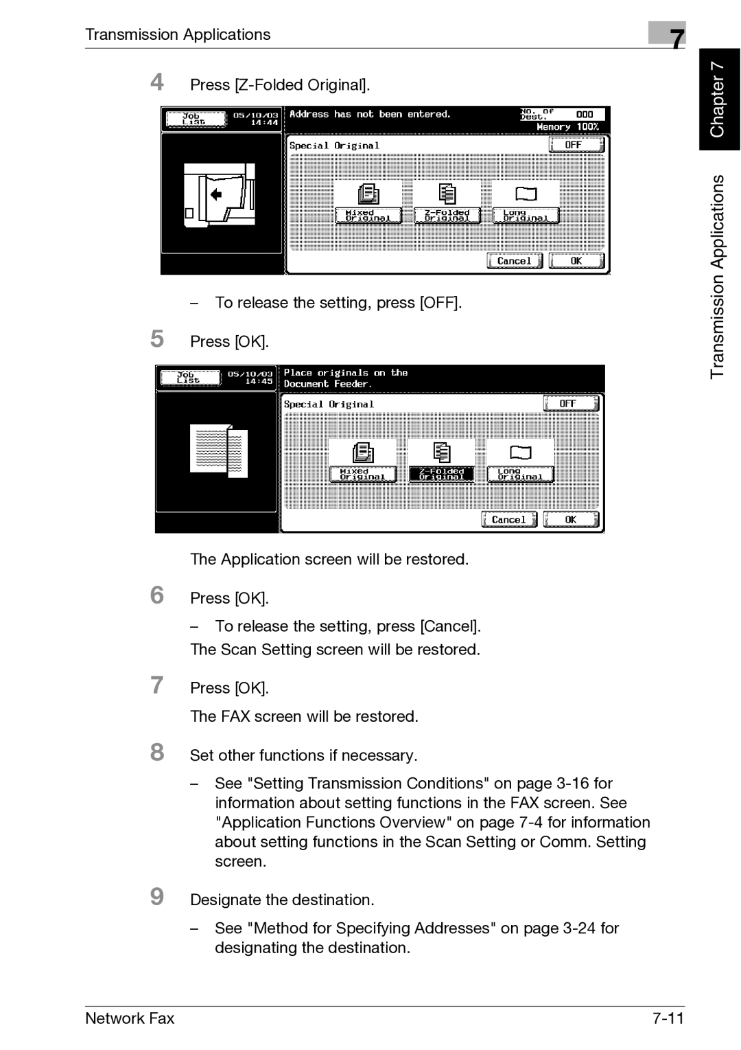 Minolta C300, C352 manual Transmission Applications Press Z-Folded Original 