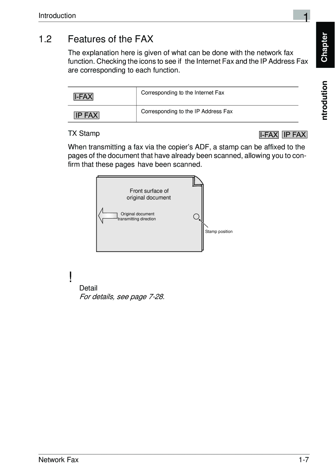 Minolta C300, C352 manual Features of the FAX, Detail 