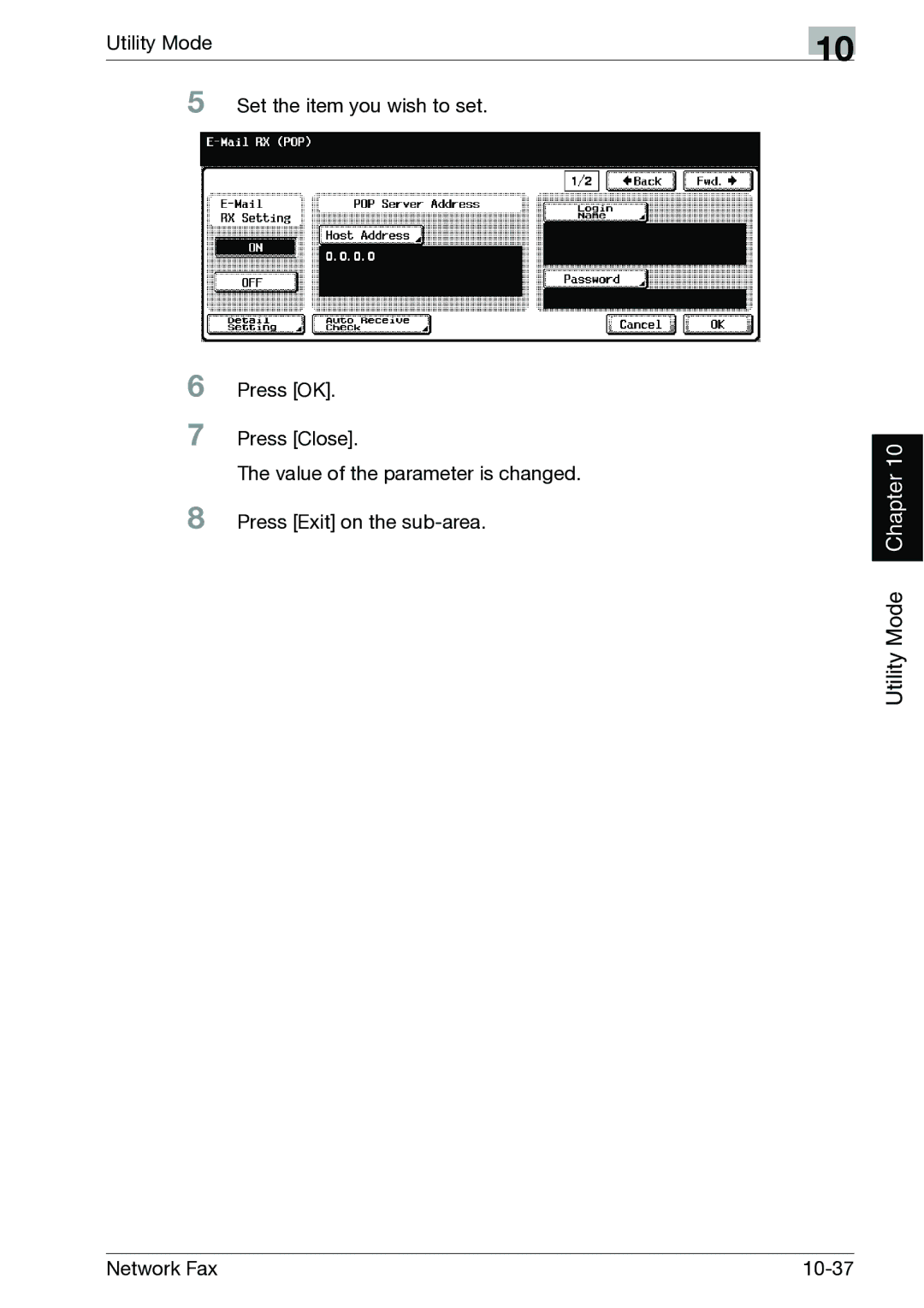 Minolta C300, C352 manual Network Fax 10-37 