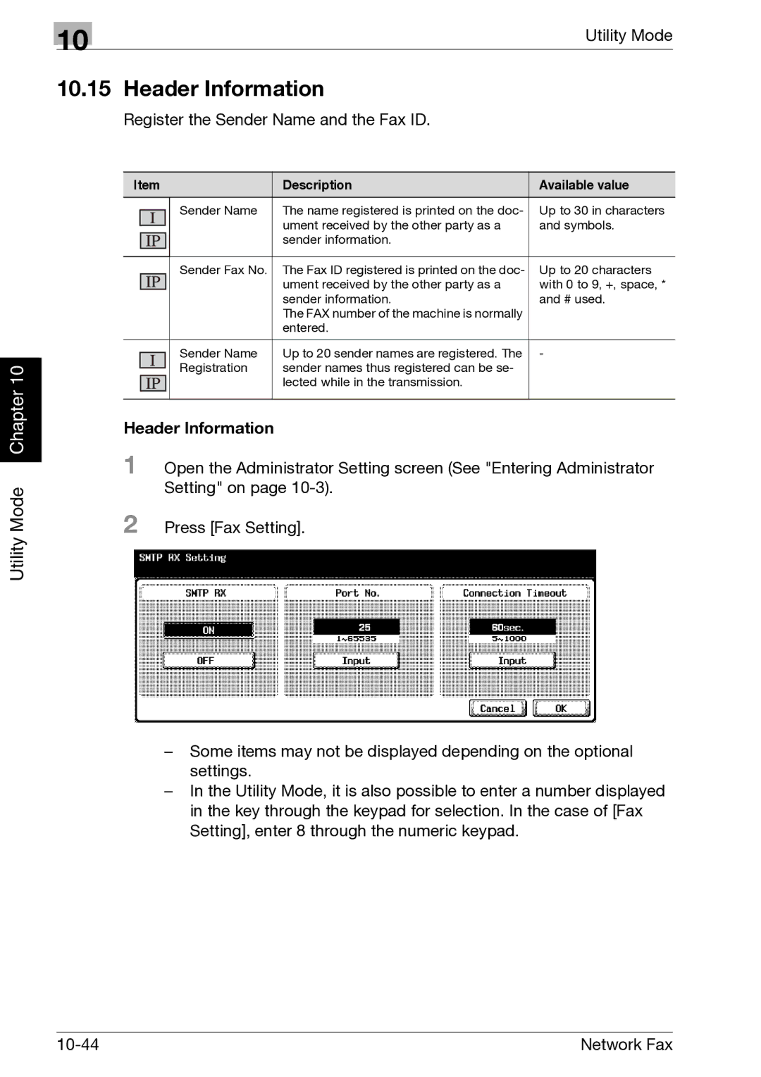 Minolta C352, C300 manual Header Information 