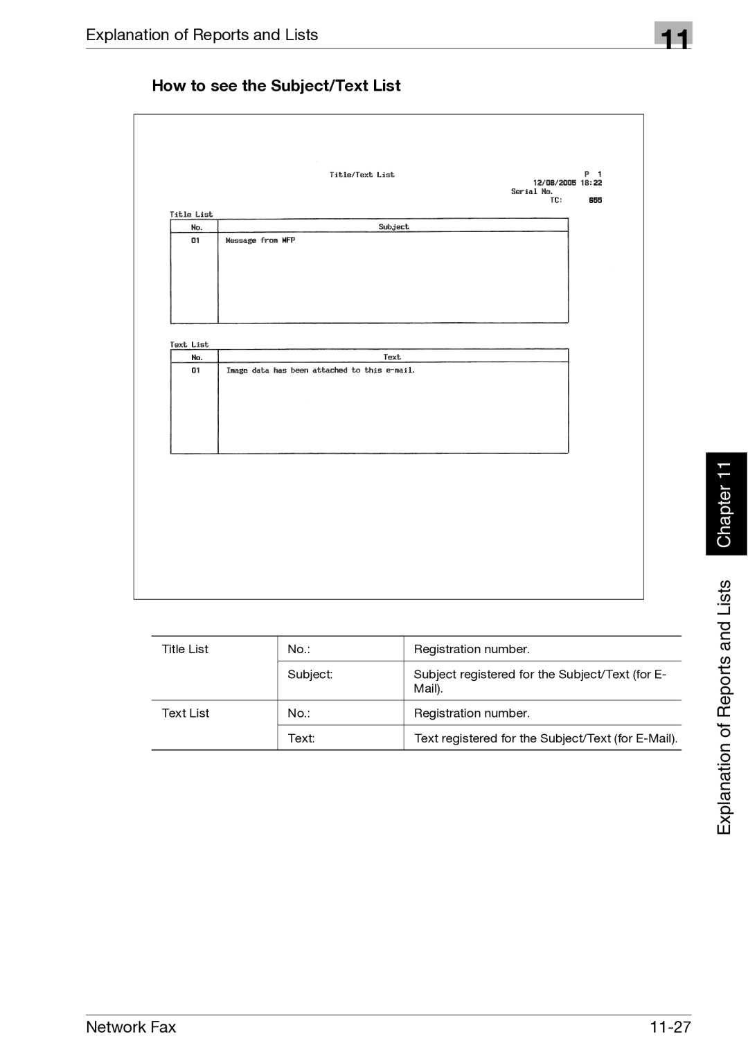 Minolta C300, C352 manual How to see the Subject/Text List 