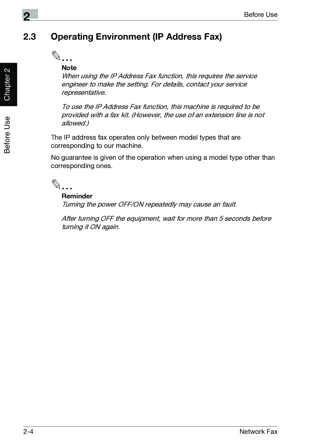 Minolta C352, C300 manual Operating Environment IP Address Fax 