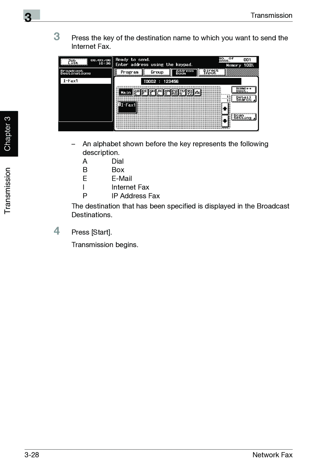 Minolta C352, C300 manual IP Address Fax 