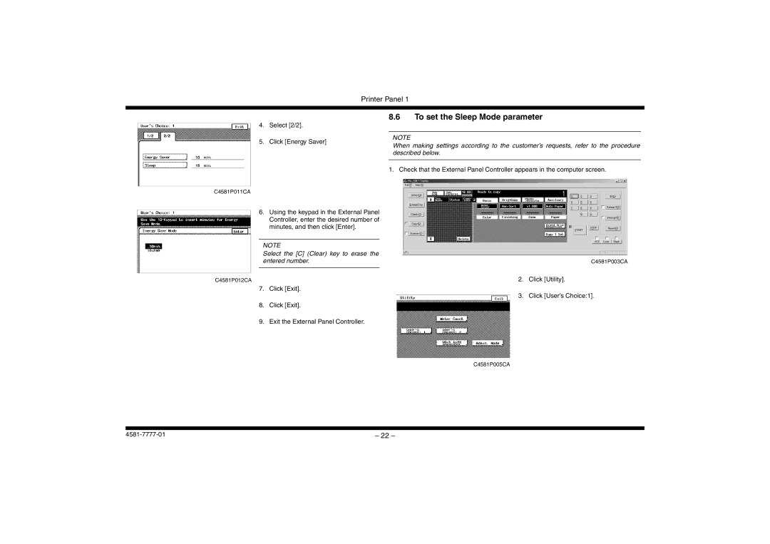 Minolta CF3102, CF2002 manual To set the Sleep Mode parameter, Select 2/2 Click Energy Saver 