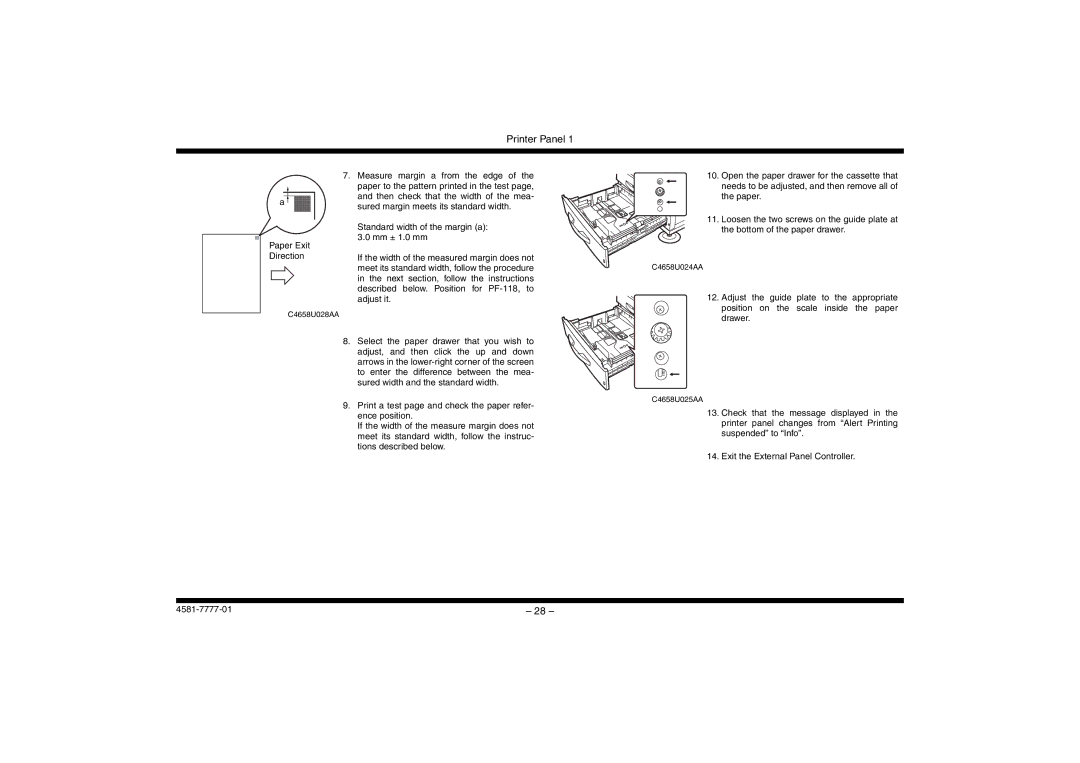 Minolta CF3102, CF2002 manual Measure margin a from the edge 