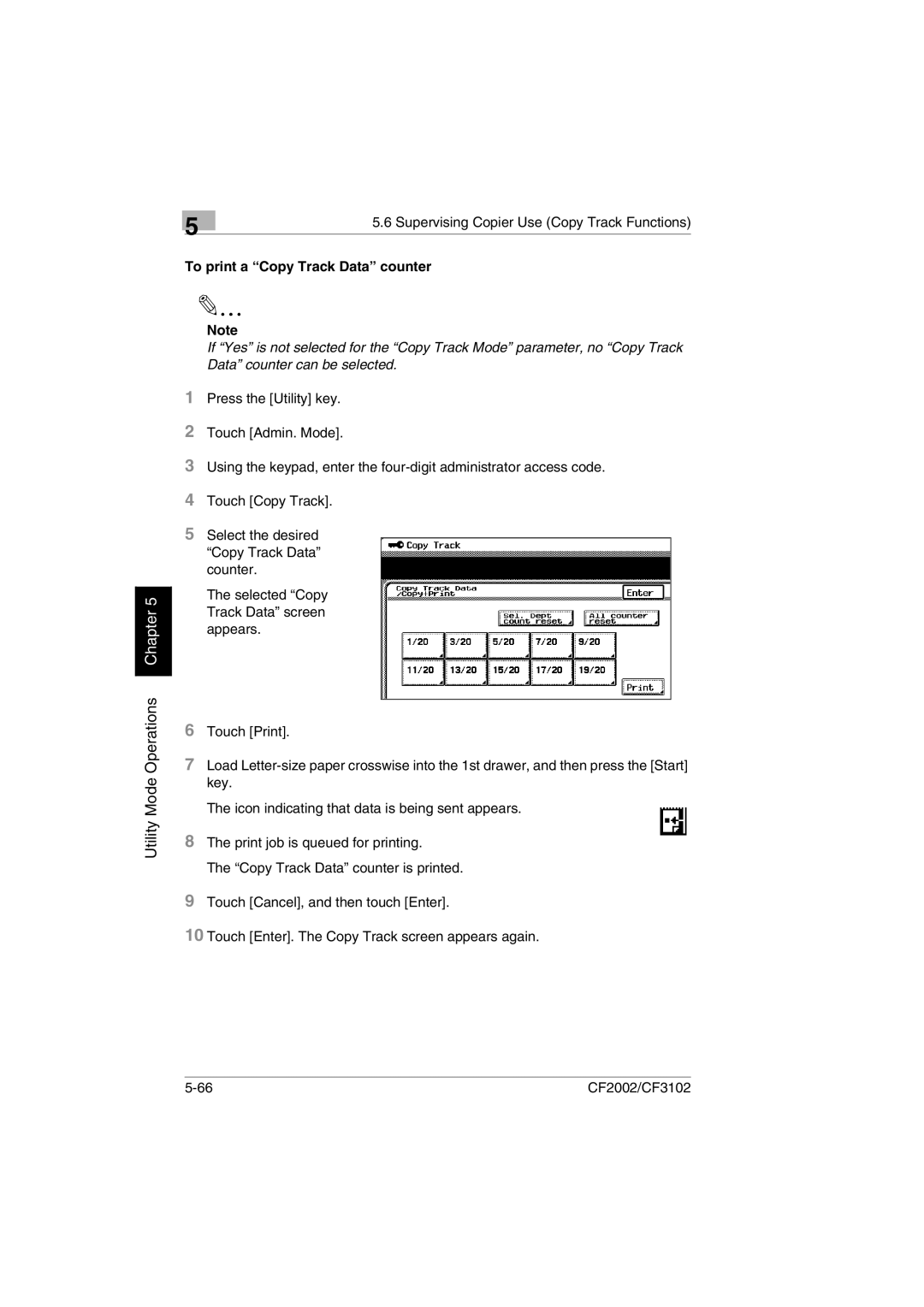 Minolta CF2002 manual Utility Mode Operations Chapter 