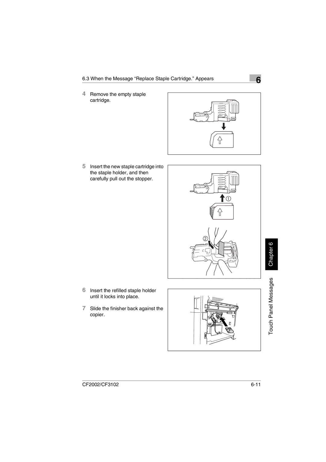 Minolta CF2002 manual Touch Panel Messages Chapter 