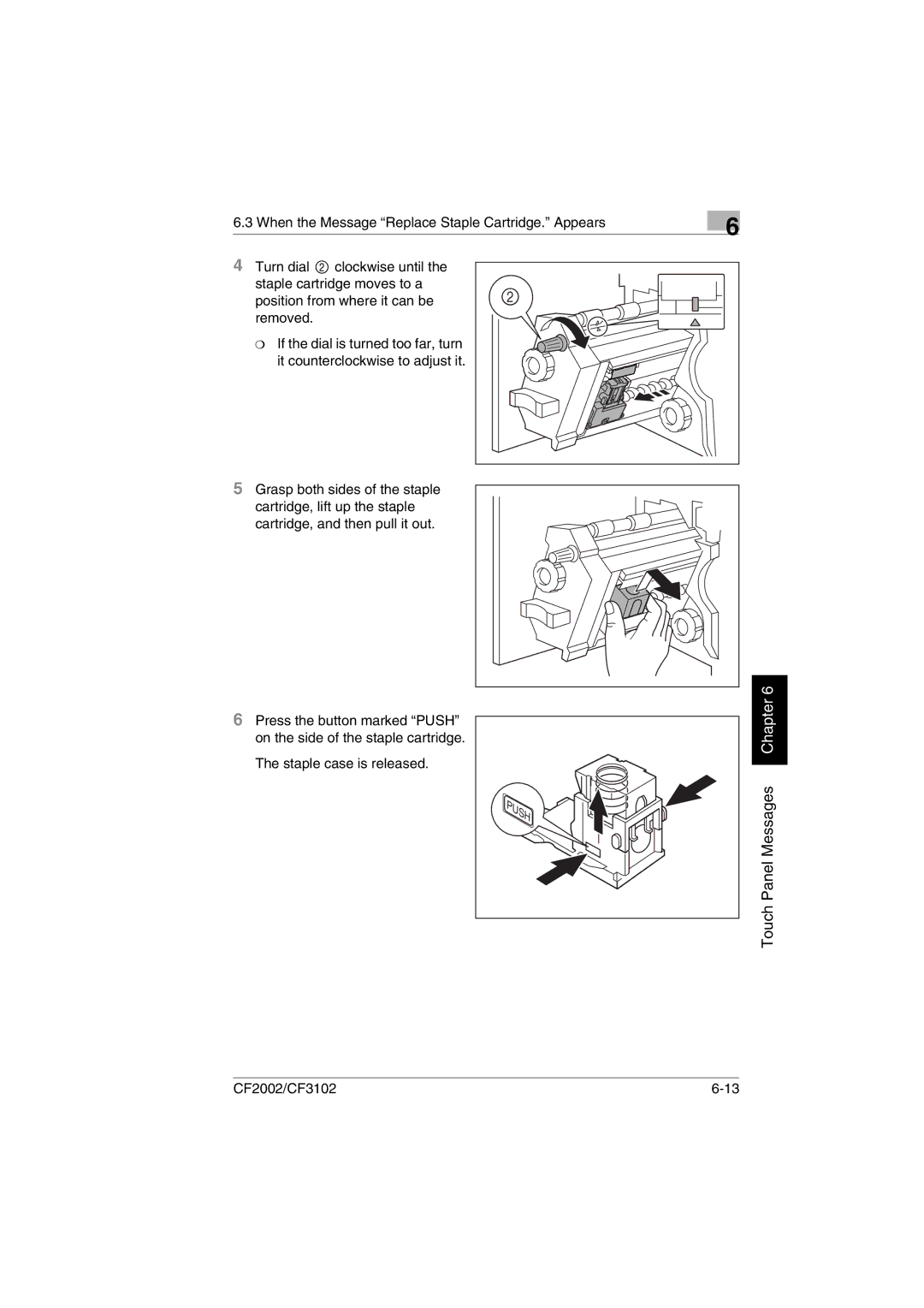 Minolta CF2002 manual Touch Panel Messages Chapter 