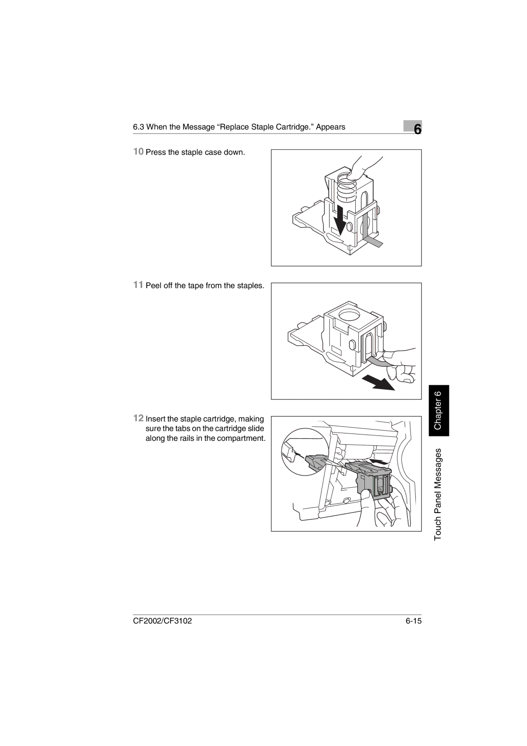 Minolta CF2002 manual Touch Panel Messages Chapter 