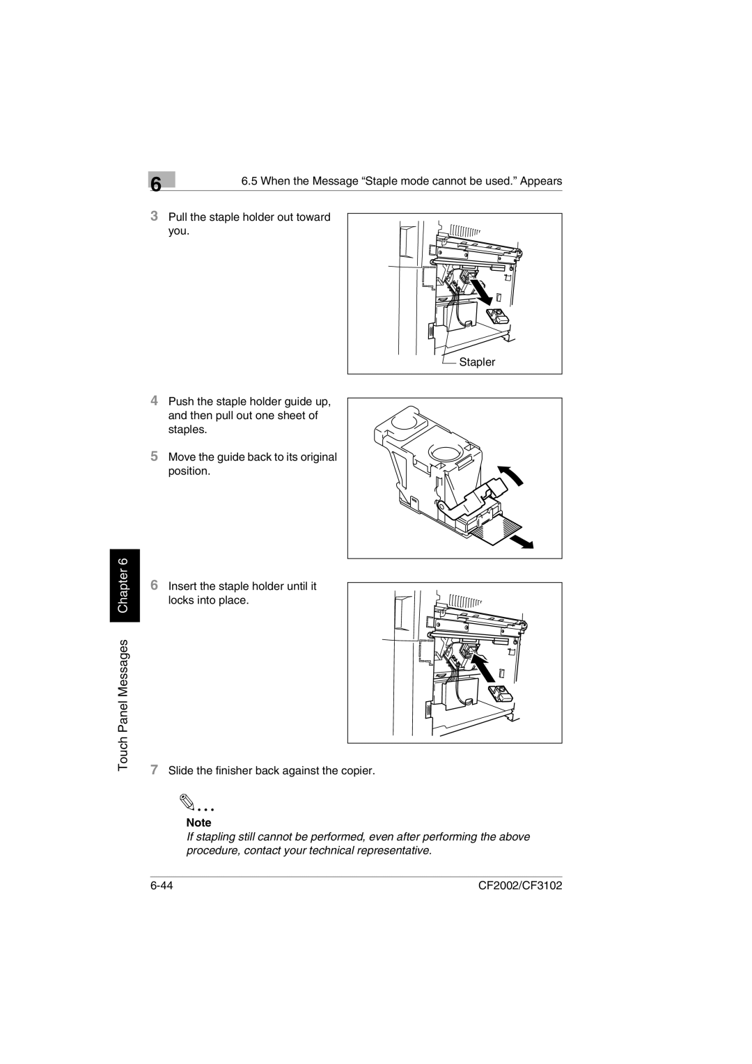 Minolta CF2002 manual When the Message Staple mode cannot be used. Appears 