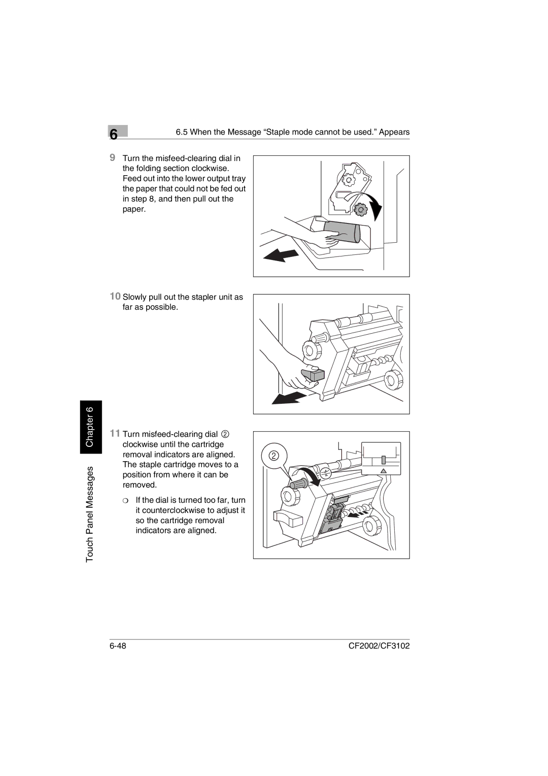 Minolta CF2002 manual Touch Panel Messages Chapter 