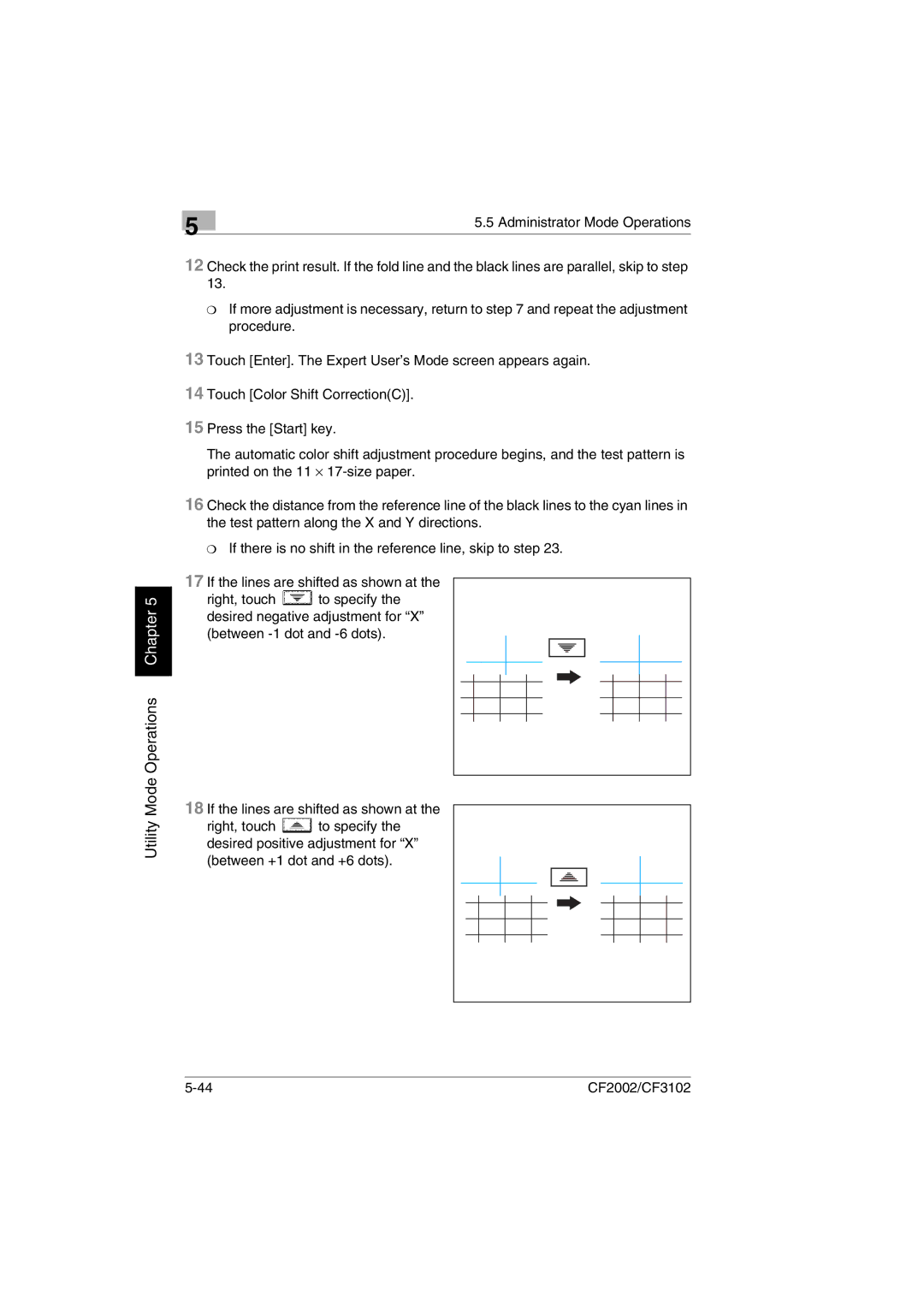 Minolta CF2002 manual Administrator Mode Operations 