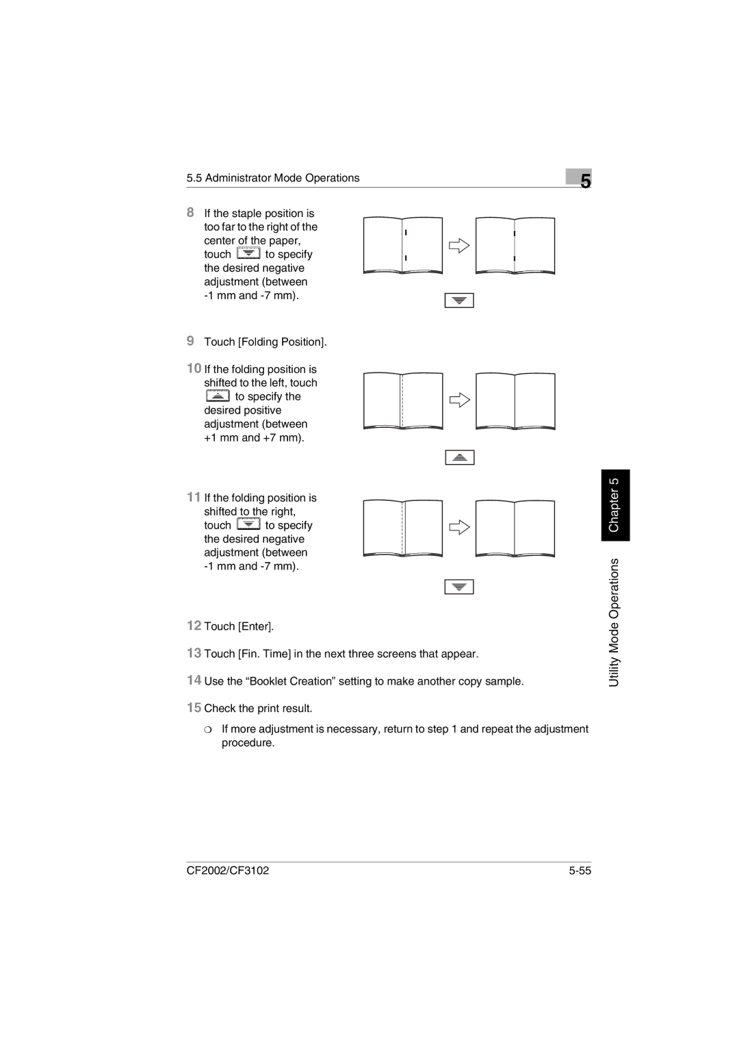 Minolta CF2002 manual Utility Mode Operations Chapter 